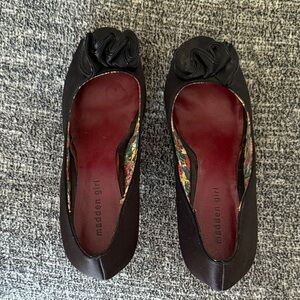 Madden Girl Black Heels with Floral Insole
